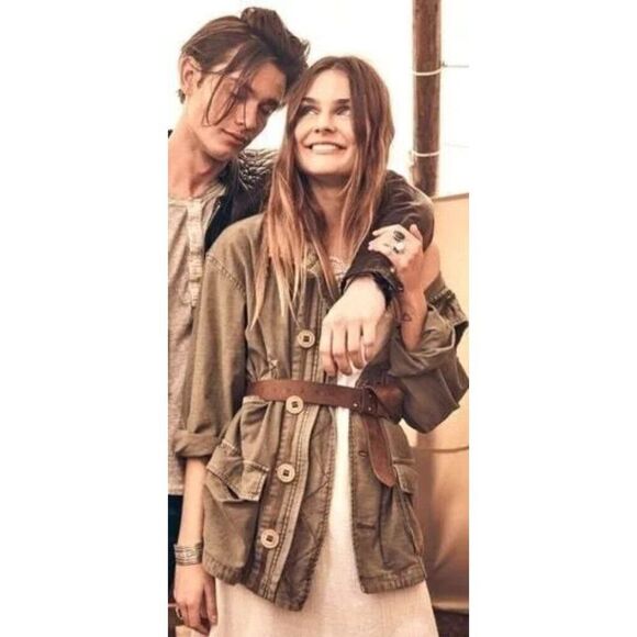 Free People Joshua Tree Utility Jacket Oversized Cargo Army Military XS - Picture 12 of 12